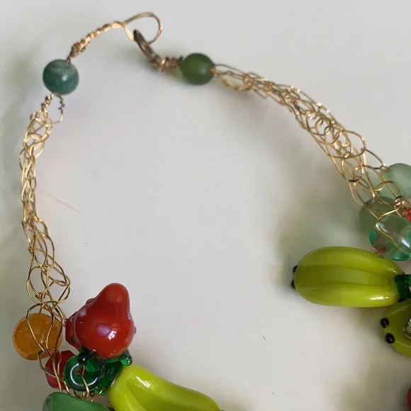 Sold 💐Fruity Murano glass statement Necklace - Picture 6 of 12